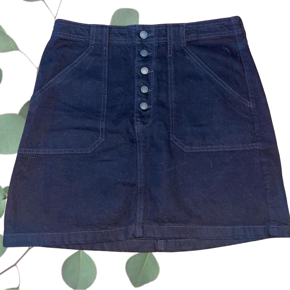 Hollister ultra high-rise black denim skirt